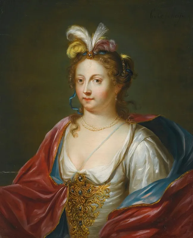 A Lady In Oriental Dress Wall Art by Balthasar Beschey - High-Resolution Digital Print