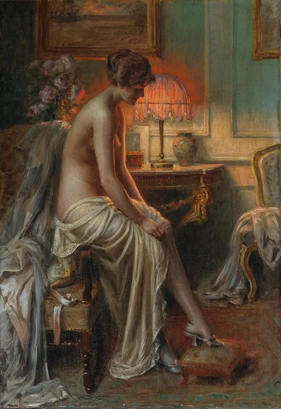 A Lady In The Boudoir Wall Art by Delphin Enjolras - High-Resolution Digital Print
