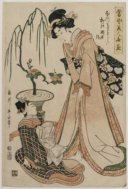 A Lady In Waiting With Waist As Slender As A Willow From The Series Flowers And Modern Beauties