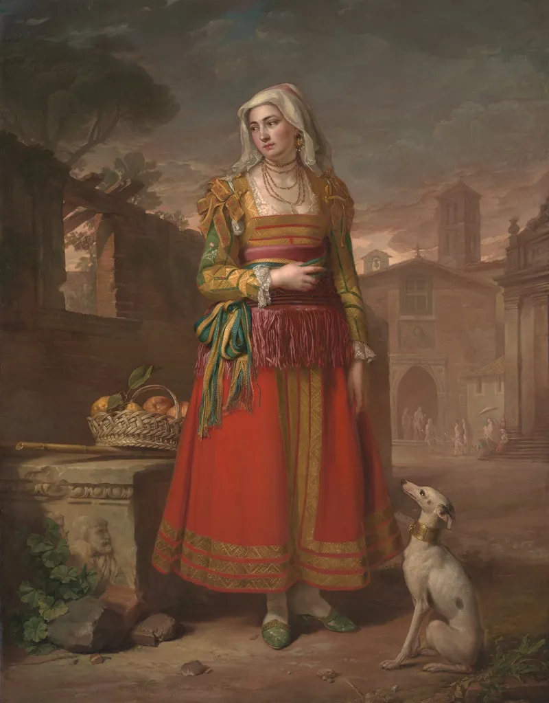A Lady Of Petrella In The Kingdom Of Naples Wall Art by George James - High-Resolution Digital Print