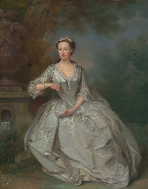 A Lady With A Book Wall Art by Bartholomew Dandridge - High-Resolution Digital Print