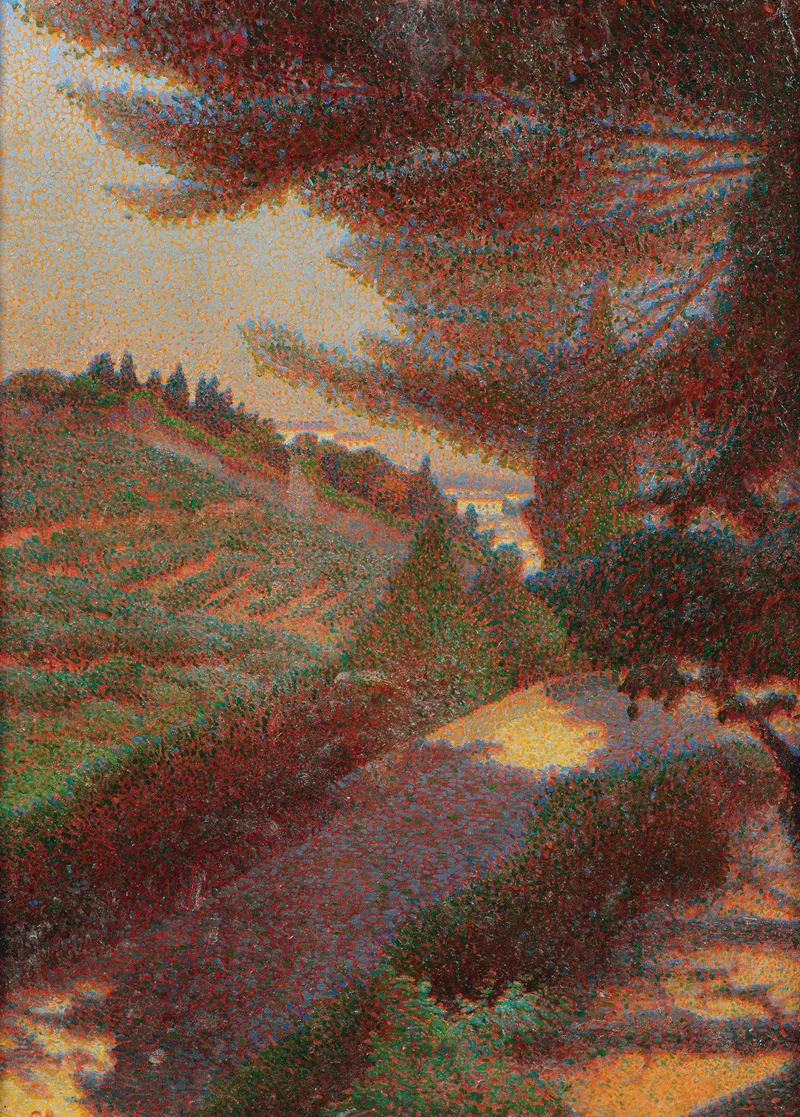 A Landscape At Dusk Wall Art by Alberto Bonomi - High-Resolution Digital Print
