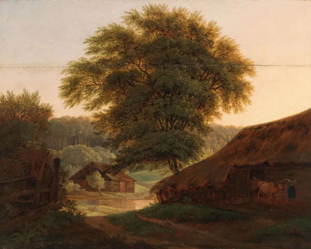 A Landscape With A Tree Wall Art by Antonín Mánes - High-Resolution Digital Print