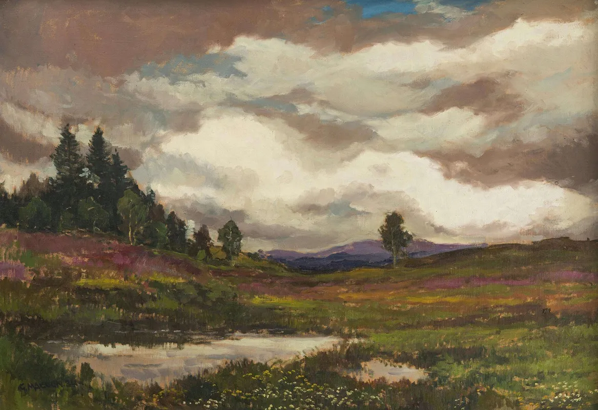 A Landscape With Heathland Wall Art by Gustav Macoun - High-Resolution Digital Print