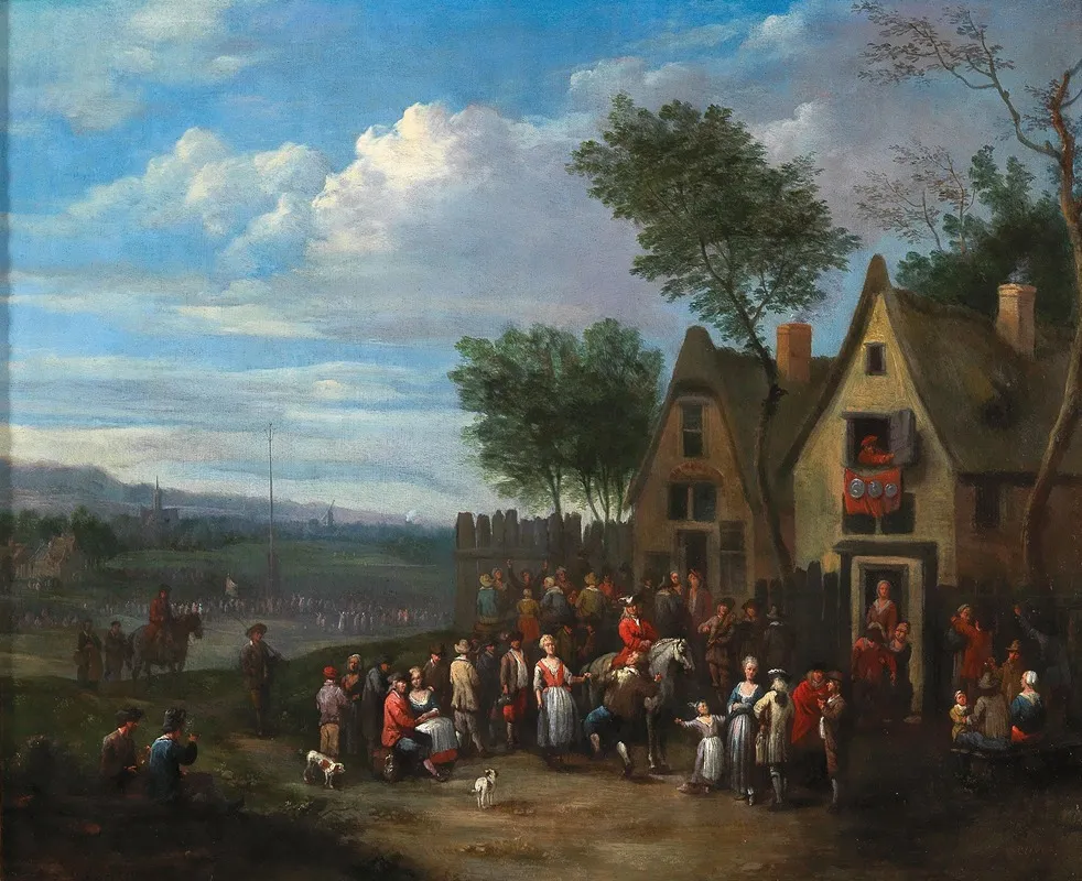 A Landscape With Peasants Wall Art by Karel Breydel - High-Resolution Digital Print