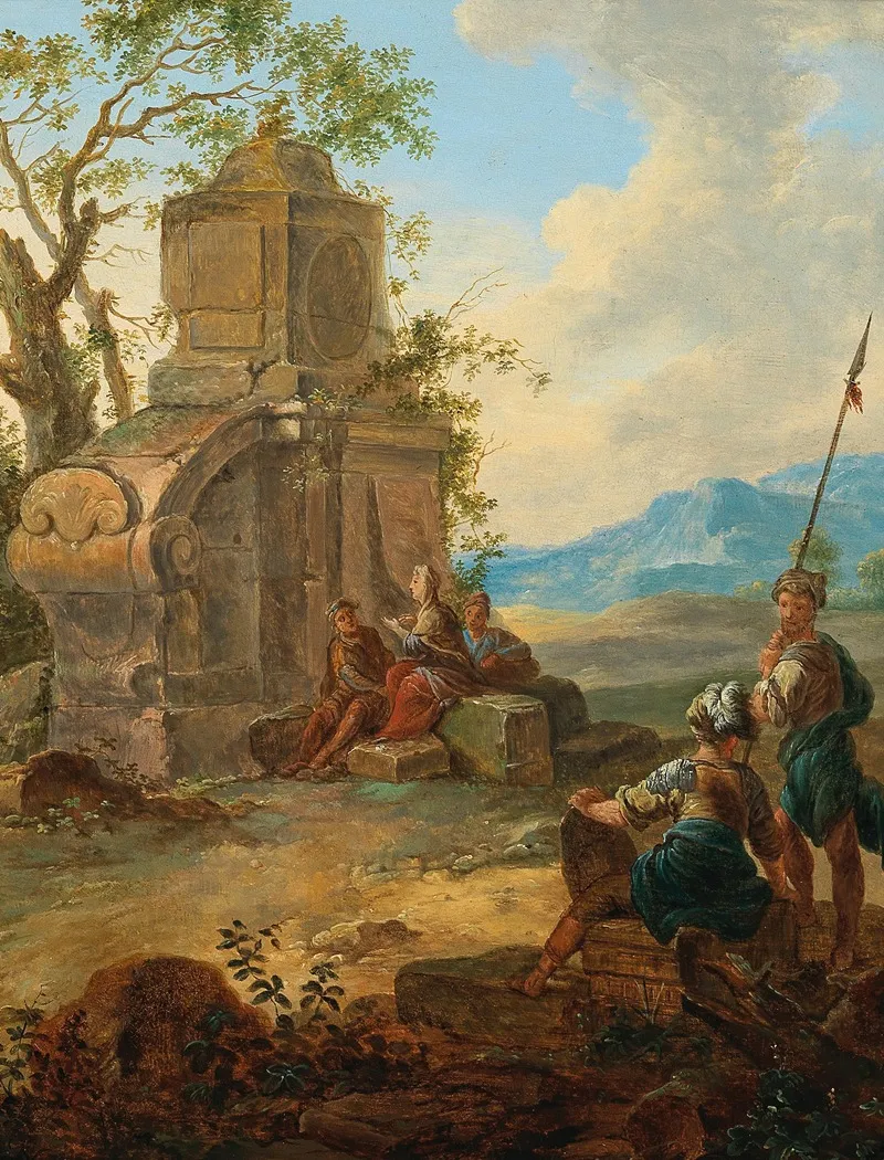 A Landscape With Ruins And Resting Figures