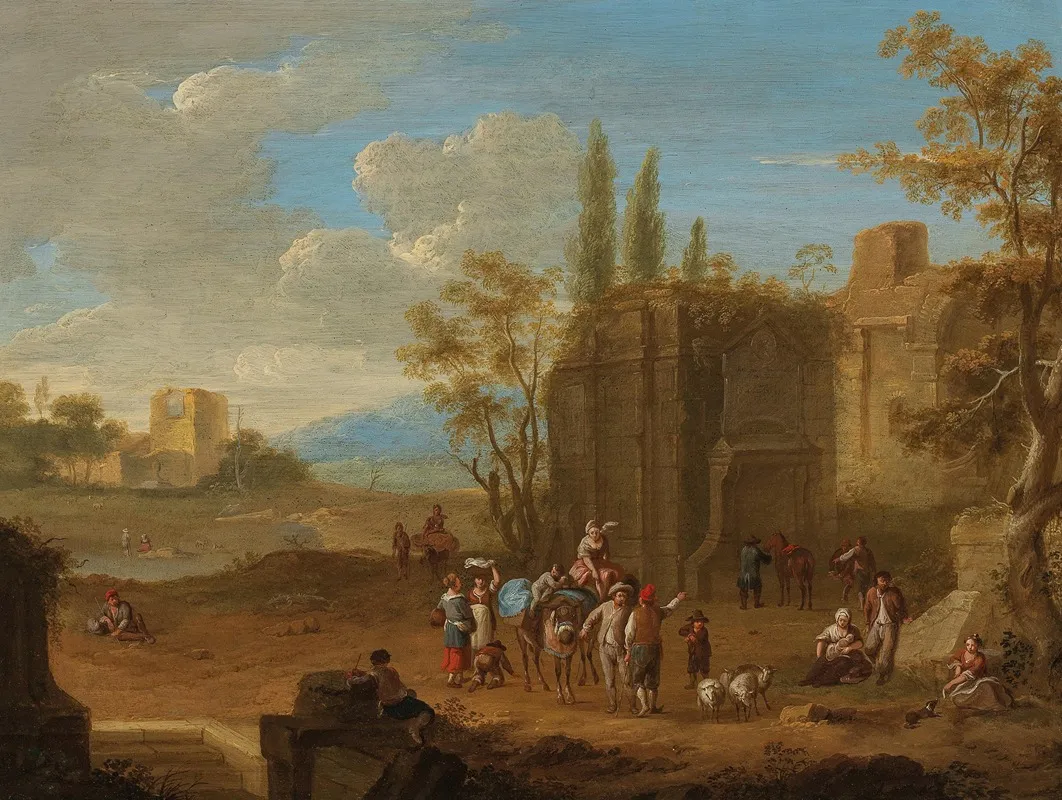 A Landscape With Travellers Near Roman Ruins