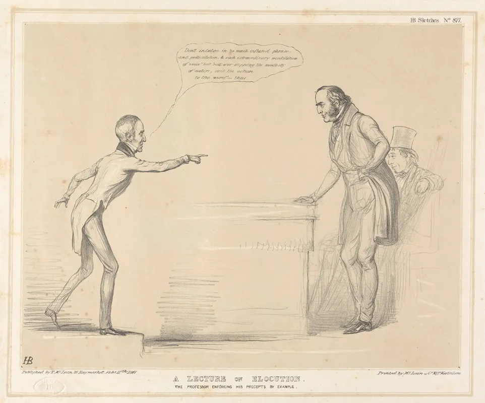A Lecture On Elocution The Professor Enforcing His Precepts By Example Wall Art by John Doyle - High-Resolution Digital Print