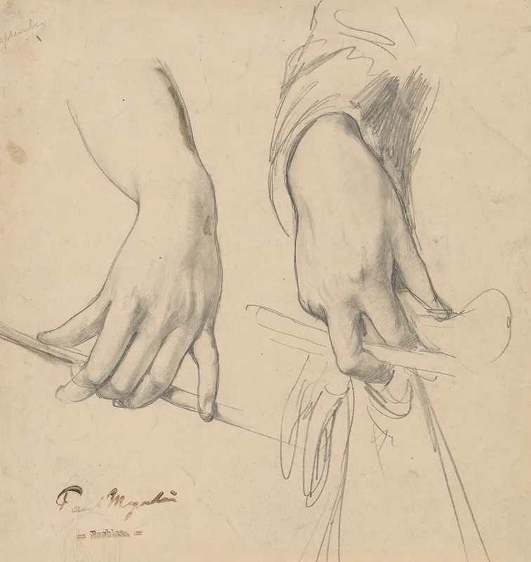 A Left Hand Holding A Staff And A Right Hand Holding A Glove And Riding Crop