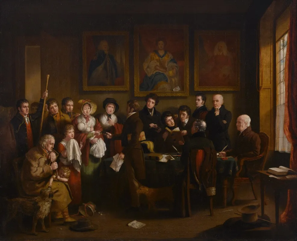 A Legal Wrangle Wall Art by Edward Villiers Rippingille - High-Resolution Digital Print