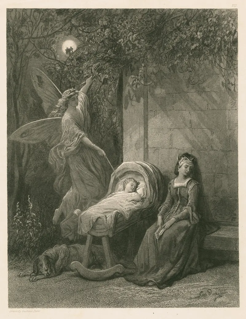 A Little Fairy Comes At Night And From The Moon She Flutters Down