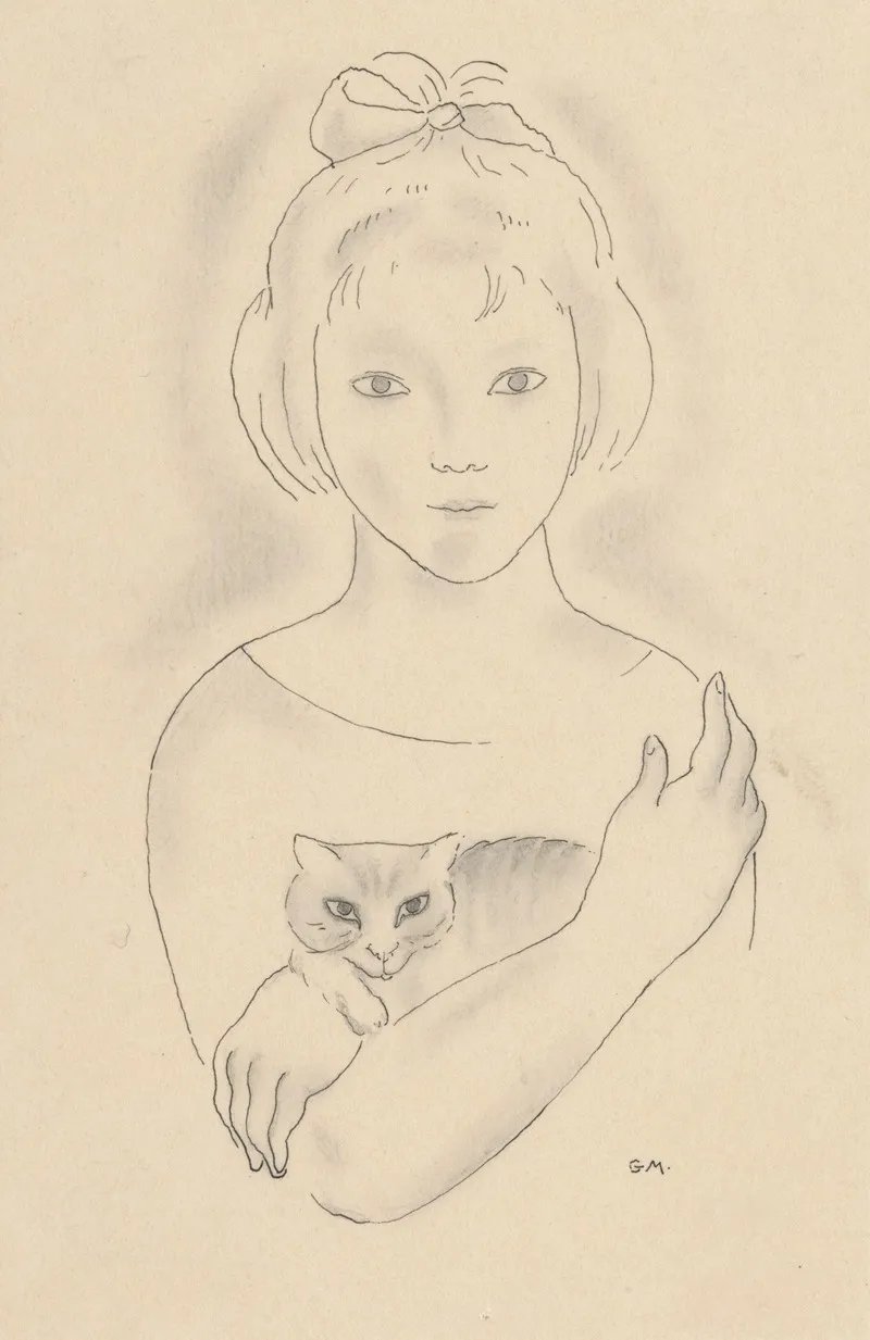 A Little Girl With A Cat