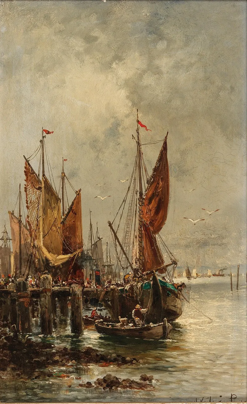 A Lively Scene In The Harbour 2