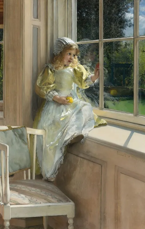 A Looking Out Owindow Sunshine Wall Art by Laura Theresa Alma-Tadema - High-Resolution Digital Print