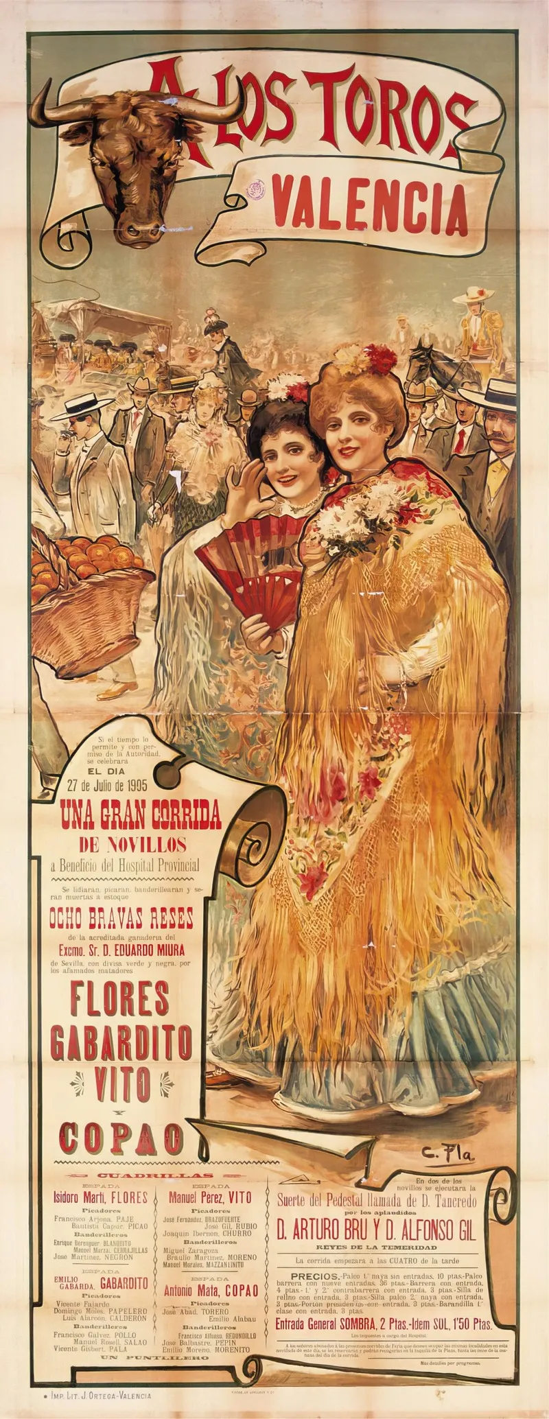 A Los Toros Valencia Wall Art by Cecilio Plá y Gallardo - High-Resolution Digital Print