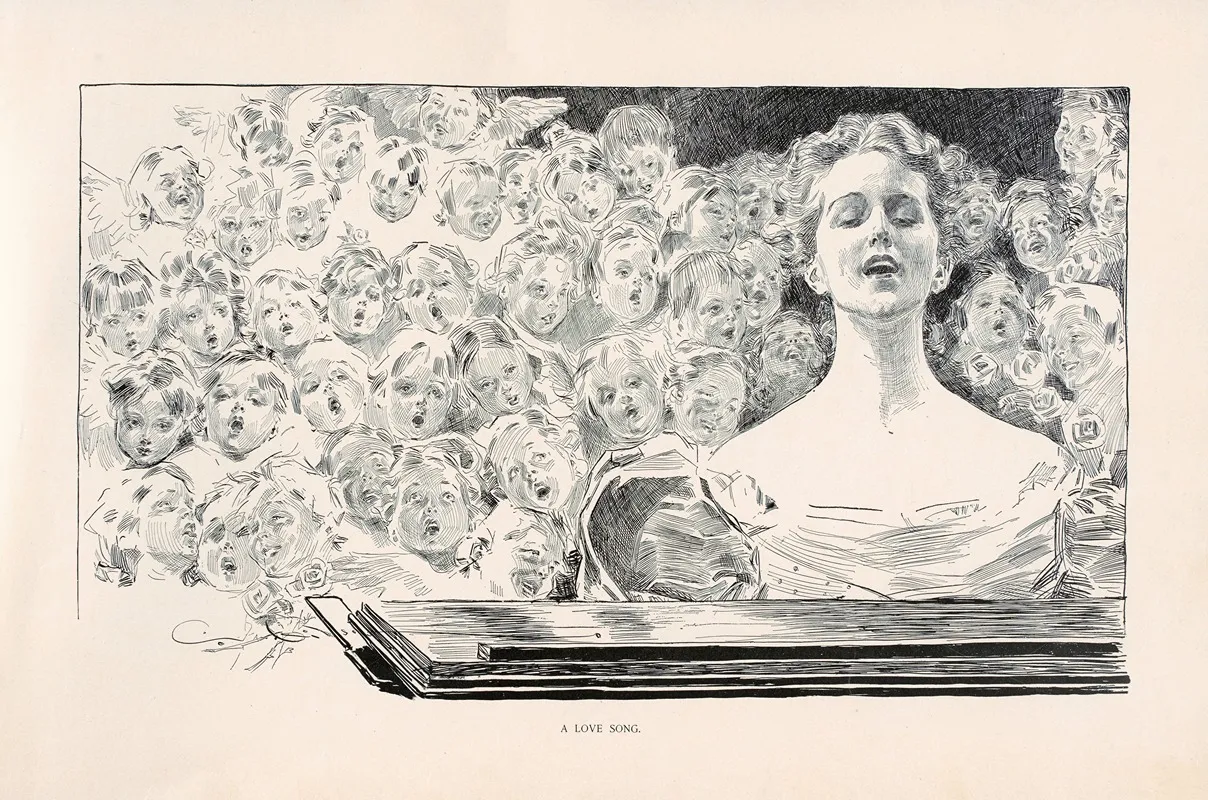 A Love Song Wall Art by Charles Dana Gibson - High-Resolution Digital Print