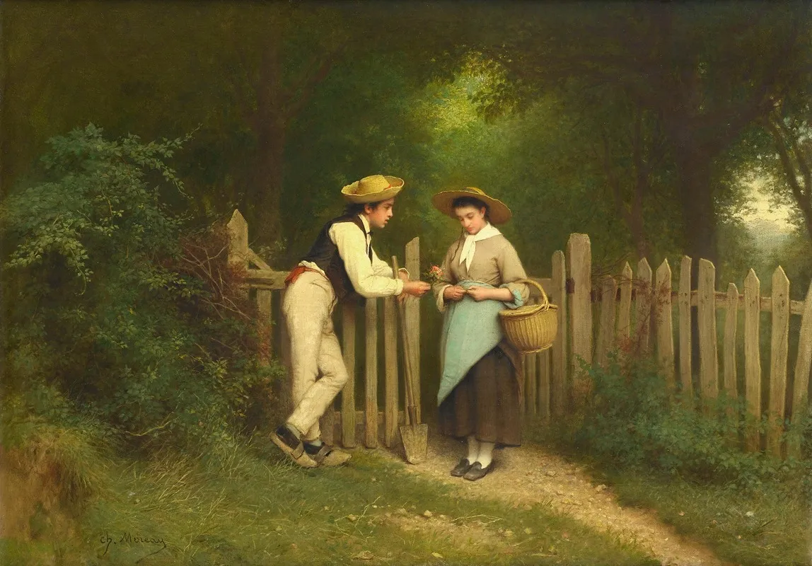 A Lovers Token Wall Art by Charles Moreau - High-Resolution Digital Print