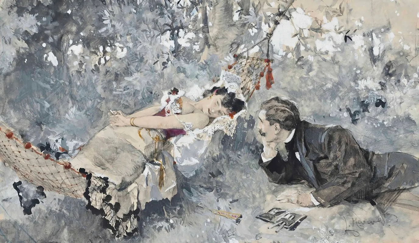 A Lovers Tryst 2 Wall Art by Ludwig Marold - High-Resolution Digital Print