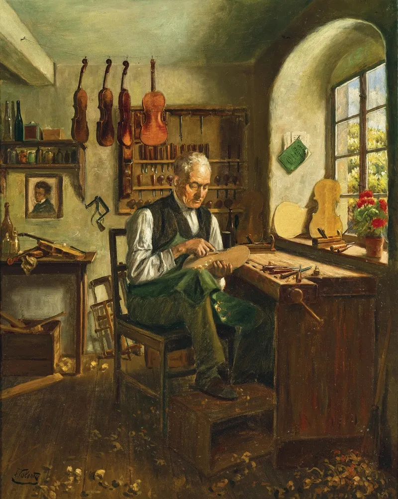 A Luthier Wall Art by Ludwig Valenta - High-Resolution Digital Print