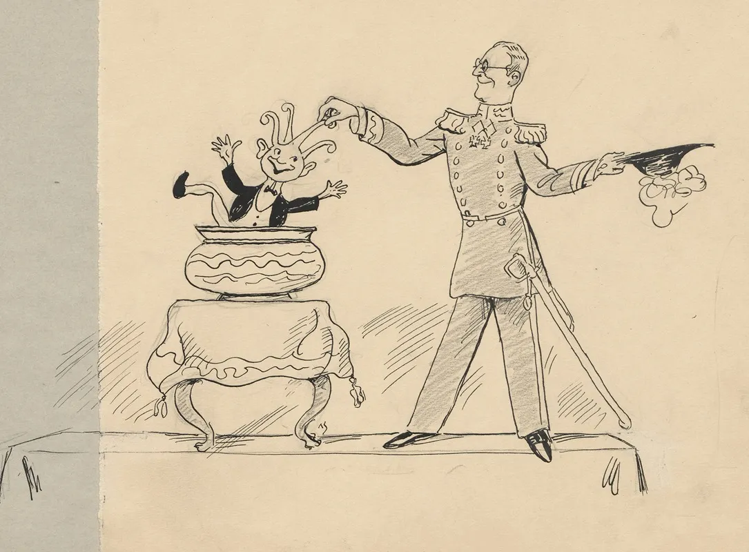 A Magician Pulls The Octopus Out Of An Antique Jar