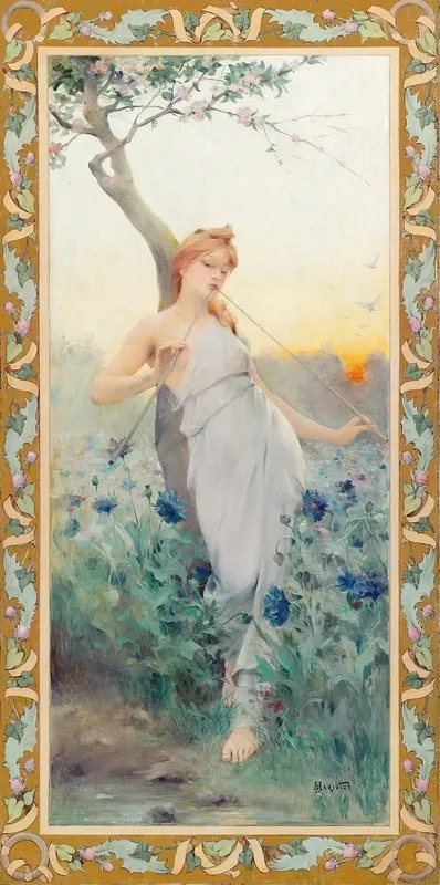 A Maiden Among The Flowers