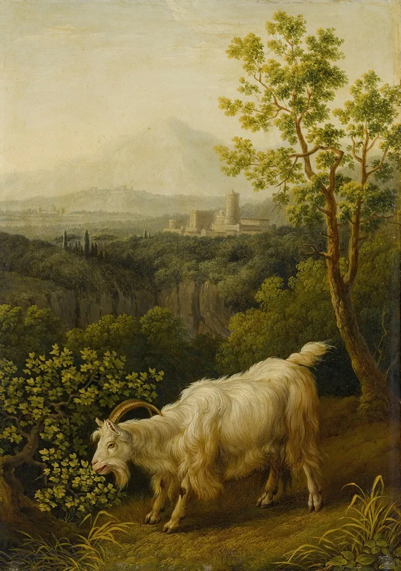 A Male Goat In An Italianate Landscape