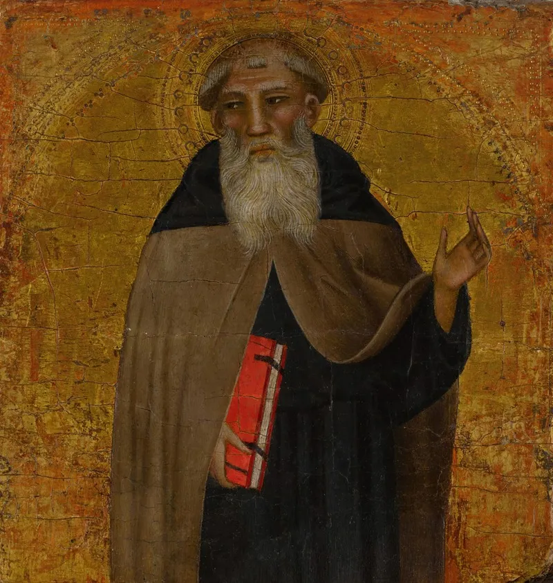 A Male Saint Possibly Saint Anthony Abbot Wall Art by Cenni di Francesco di Ser Cenni - High-Resolution Digital Print