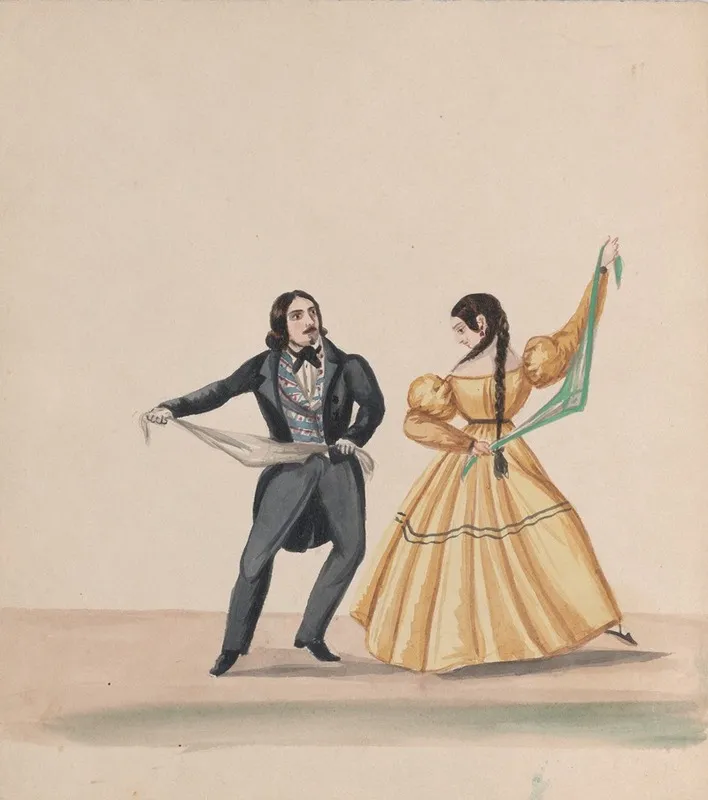 A Man And A Woman Dancing Wall Art by Francisco Fierro - High-Resolution Digital Print