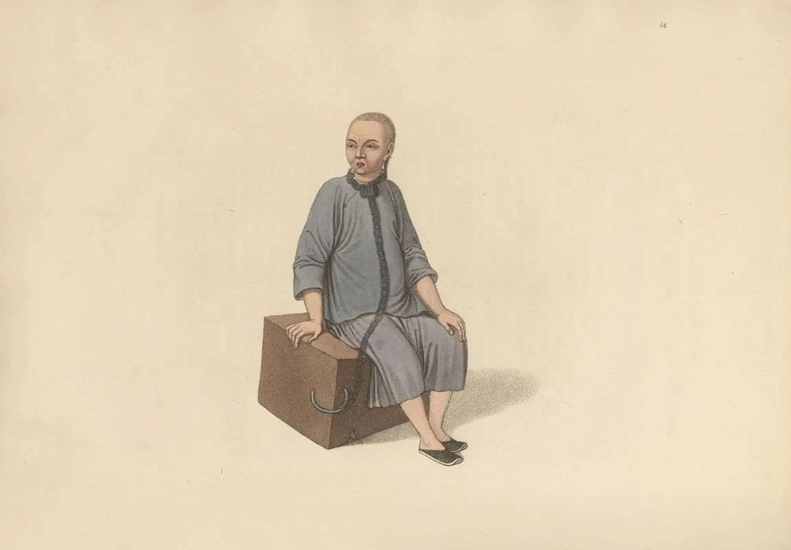 A Man Fastened To A Large Block Of Wood Wall Art by George Henry Mason - High-Resolution Digital Print