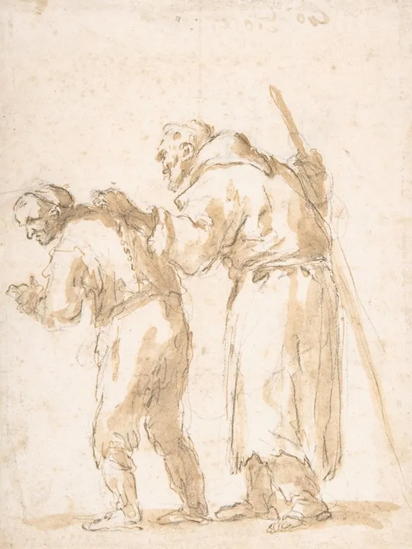 A Man Leading A Blind Friar Wall Art by Jusepe de Ribera - High-Resolution Digital Print