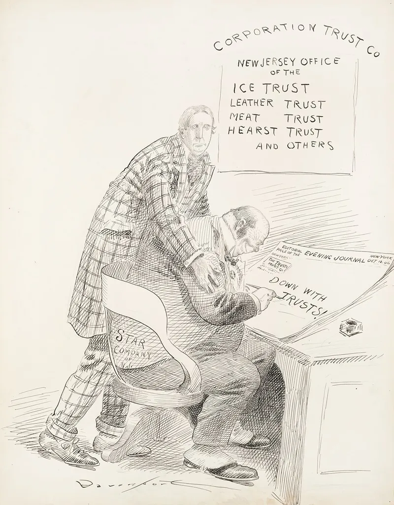 A Man Representing The Star Company Of N J Sits In The Corporation Trust Co Office And Writes An Editorial For A New York Newspaper
