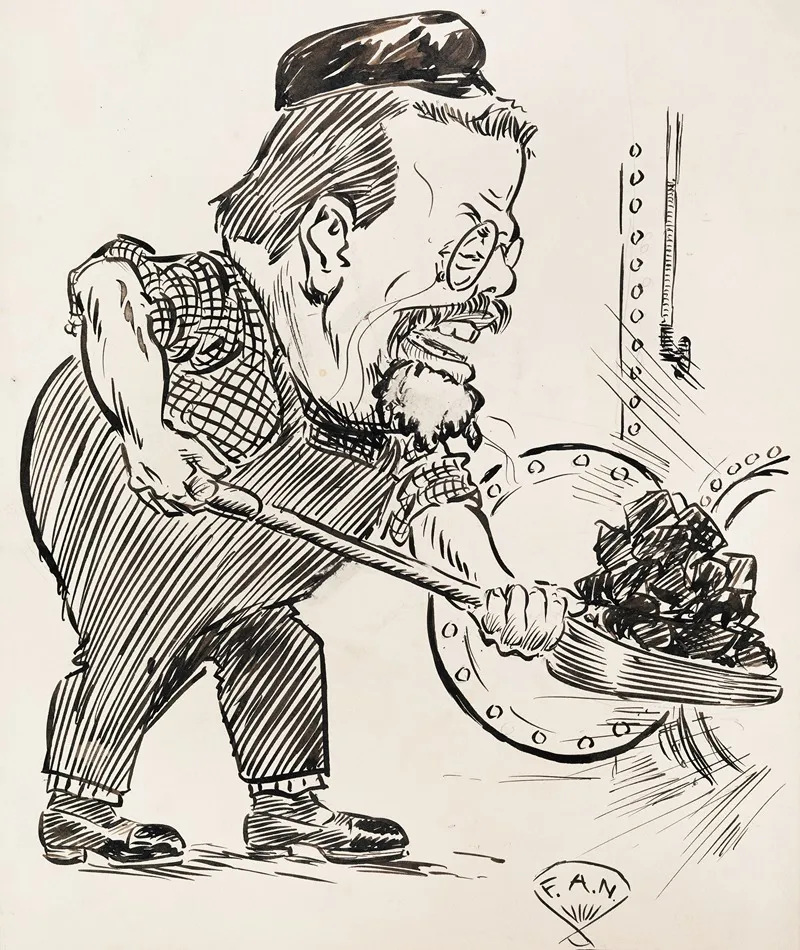A Man Shovels Coal And Laughs