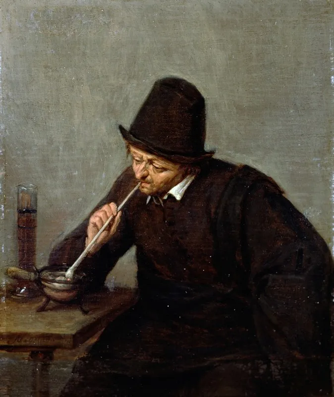 A Man Smoking Wall Art by Adriaen van Ostade - High-Resolution Digital Print
