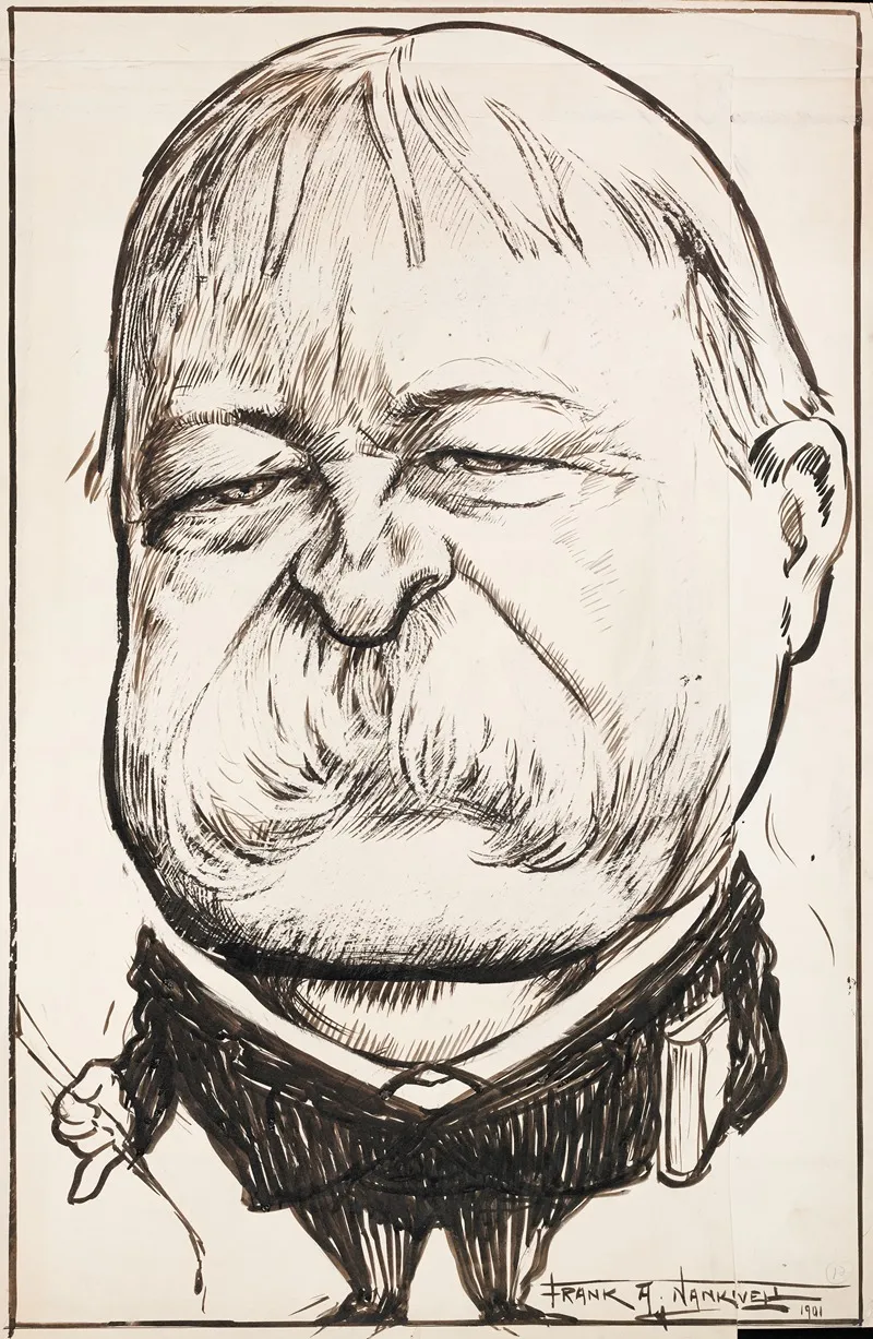 A Man With A Large Mustache And A Book Under His Arm