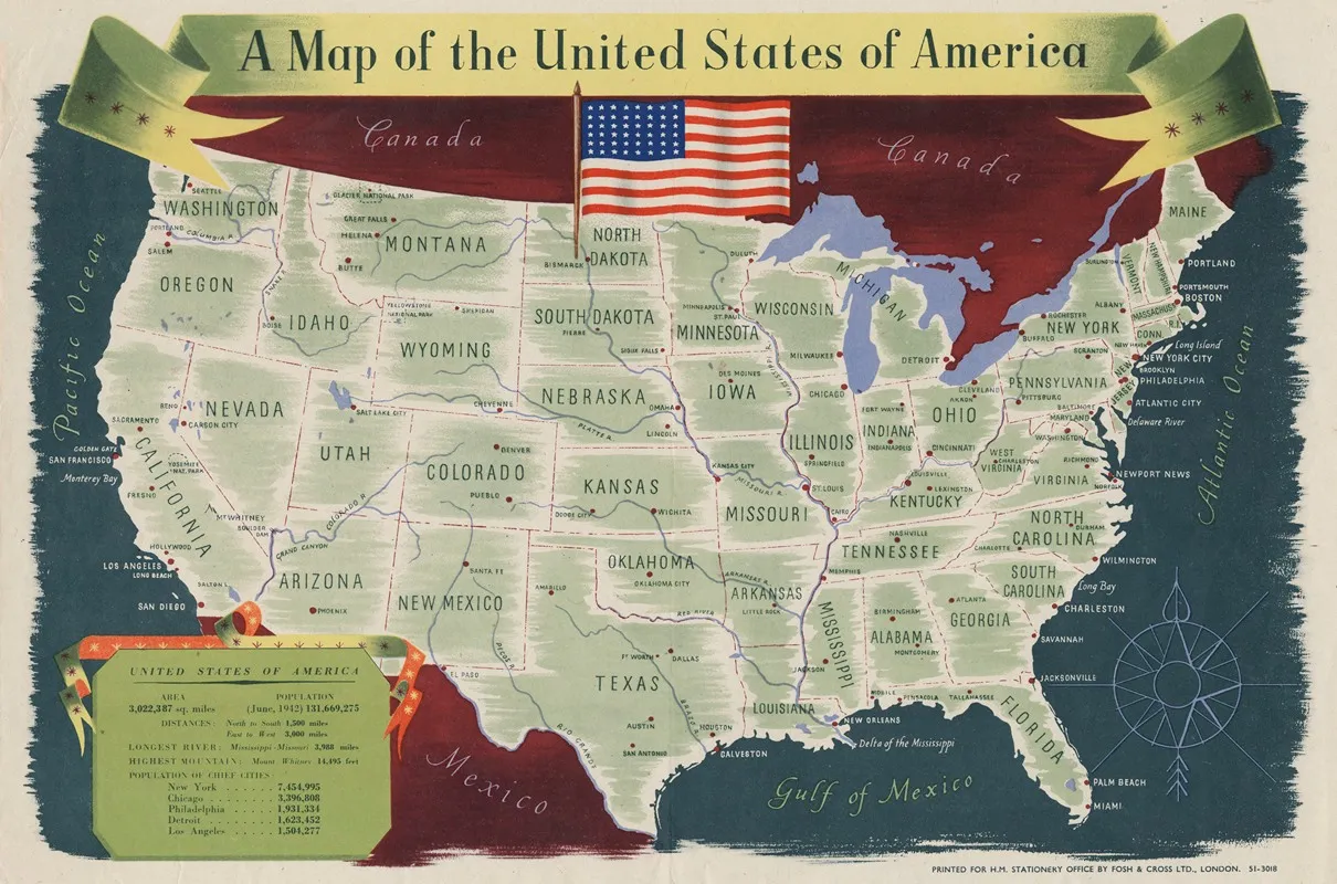 A Map Of The United States Of America