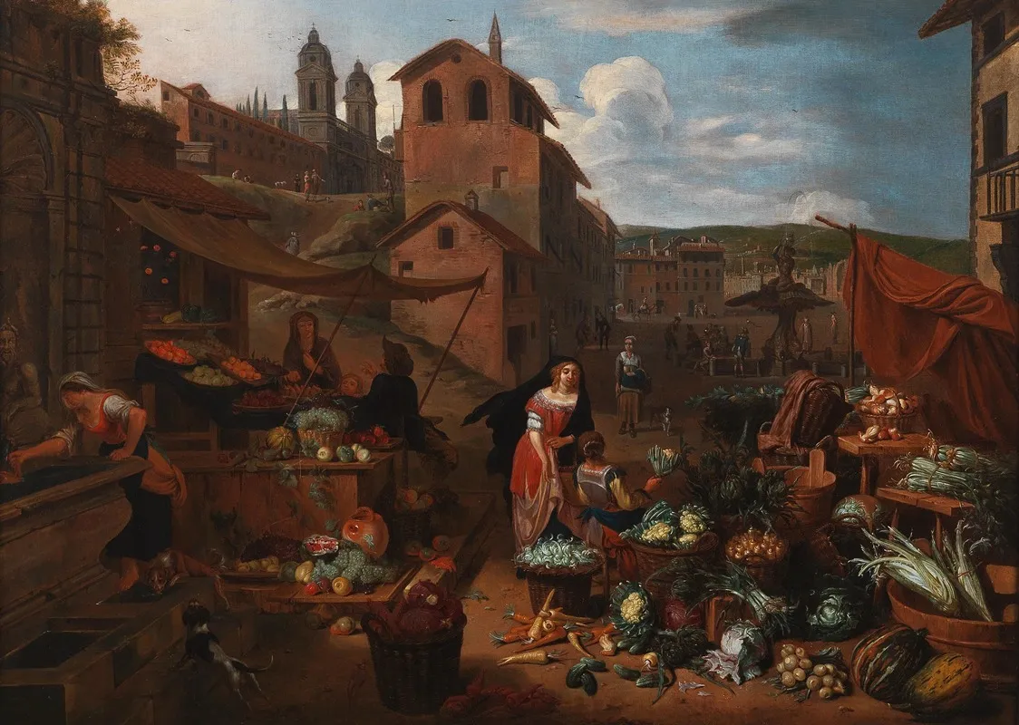 A Market Scene In Rome
