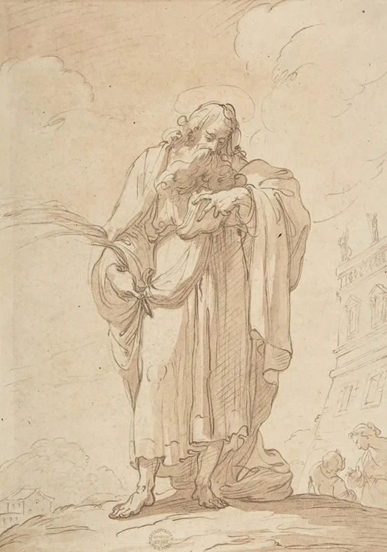 A Martyr Saint Reading Wall Art by Gaetano Gandolfi - High-Resolution Digital Print