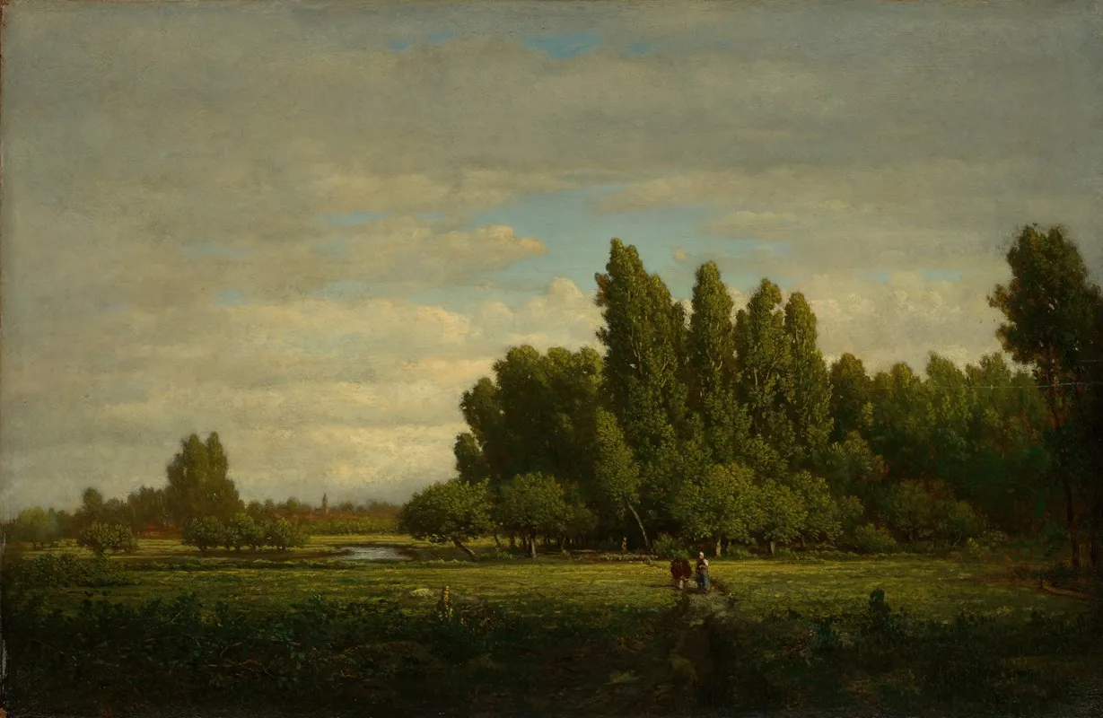 A Meadow Bordered By Trees