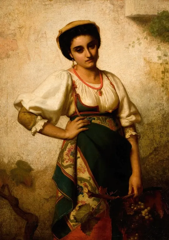 A Mediterranean Beauty Wall Art by Wilhelm Auguste Rudolf Lehmann - High-Resolution Digital Print