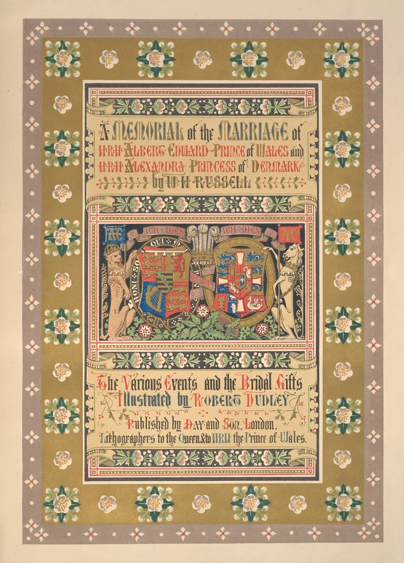 A Memorial Of The Marriage Of H R H Albert Edward Prince Of Wales And H R H Alexandra Princess Of Denmark Wall Art by Robert Charles Dudley - High-Resolution Digital Print