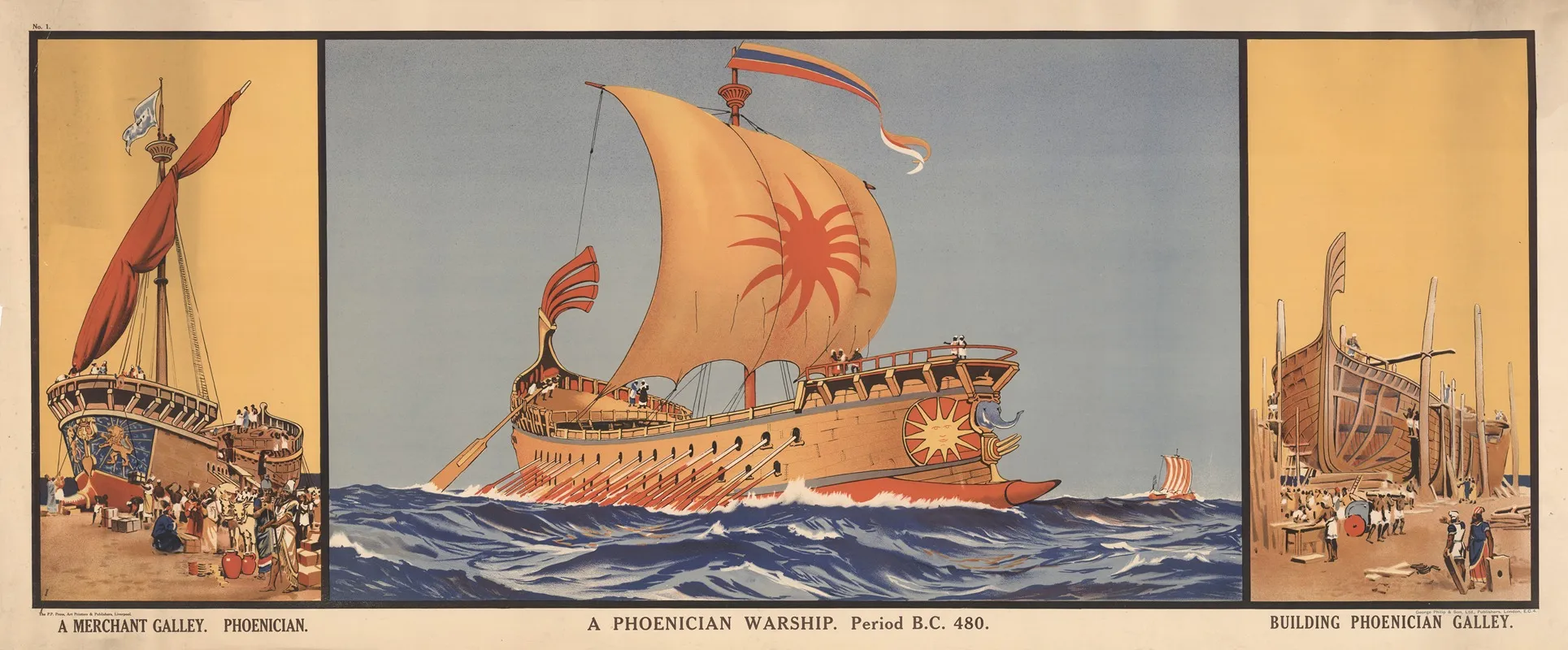 A Merchant Galley Phoenician A Phoenician Warship Period B C 480 Building Phoenician Galley Wall Art by H. G. Swanwick - High-Resolution Digital Print