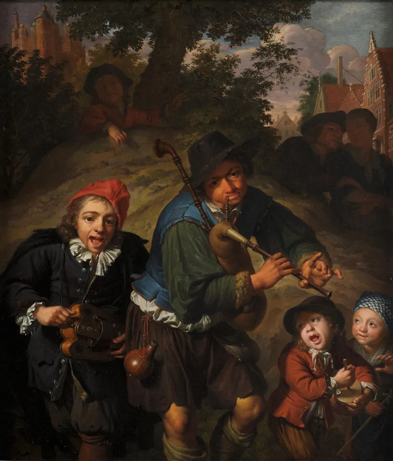 A Merry Band Of Travelling Musicians Or An Allegory Of Sound Wall Art by Christoffel Lubieniecki - High-Resolution Digital Print
