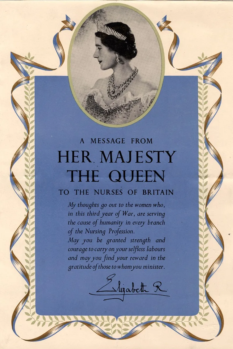 A Message From Her Majesty The Queen To The Nurses Of Britain