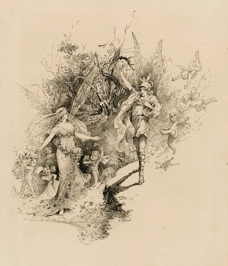 A Midsummer Nights Dream Ill Met By Moonlight Proud Titania Wall Art by Fanny Railton - High-Resolution Digital Print