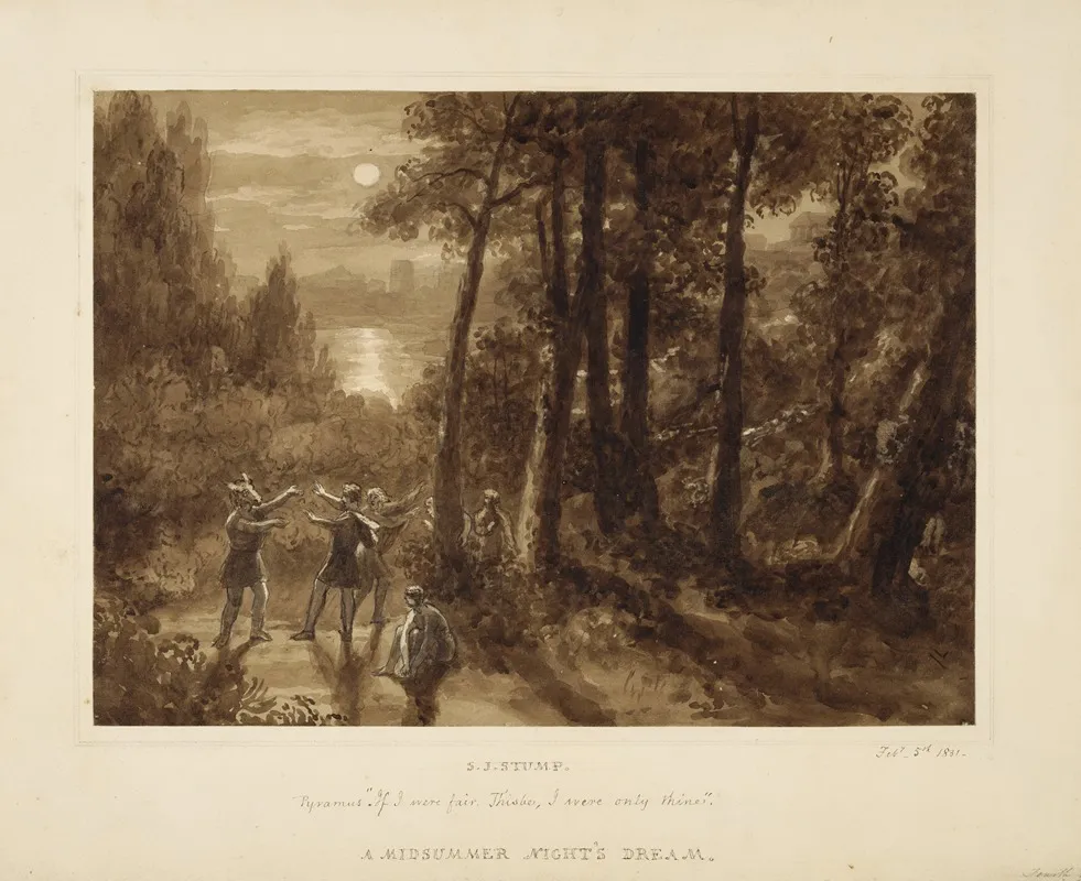 A Midsummer Nights Dream Pyramus If I Were Fair Thisbe Wall Art by Samuel John Stump - High-Resolution Digital Print