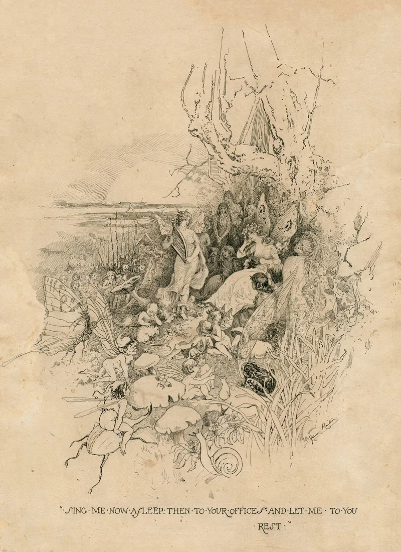 A Midsummer Nights Dream Sing Me Now Asleep Then To Your Offices And Let Me Rest Wall Art by Fanny Railton - High-Resolution Digital Print