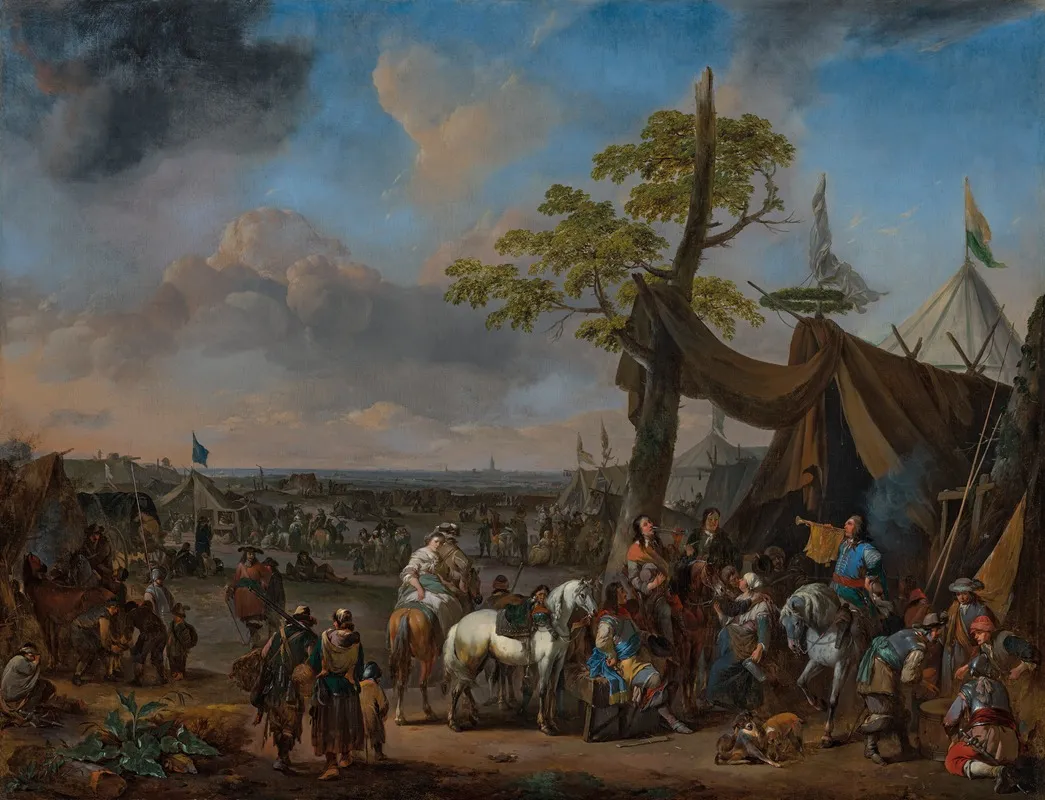 A Military Encampment Traditionally Identified As The Siege Of Antwerp