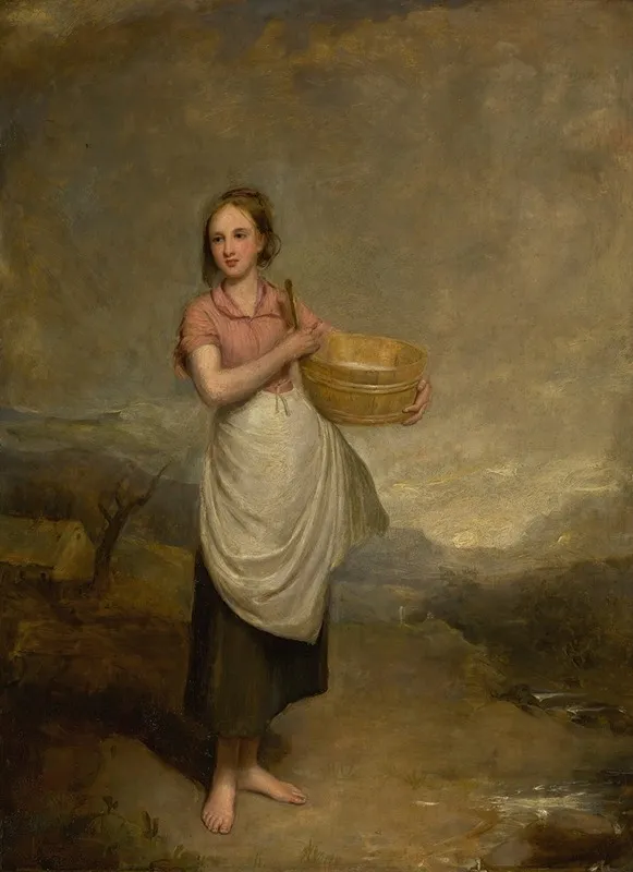 A Milkmaid In A Landscape Wall Art by Thomas Duncan - High-Resolution Digital Print