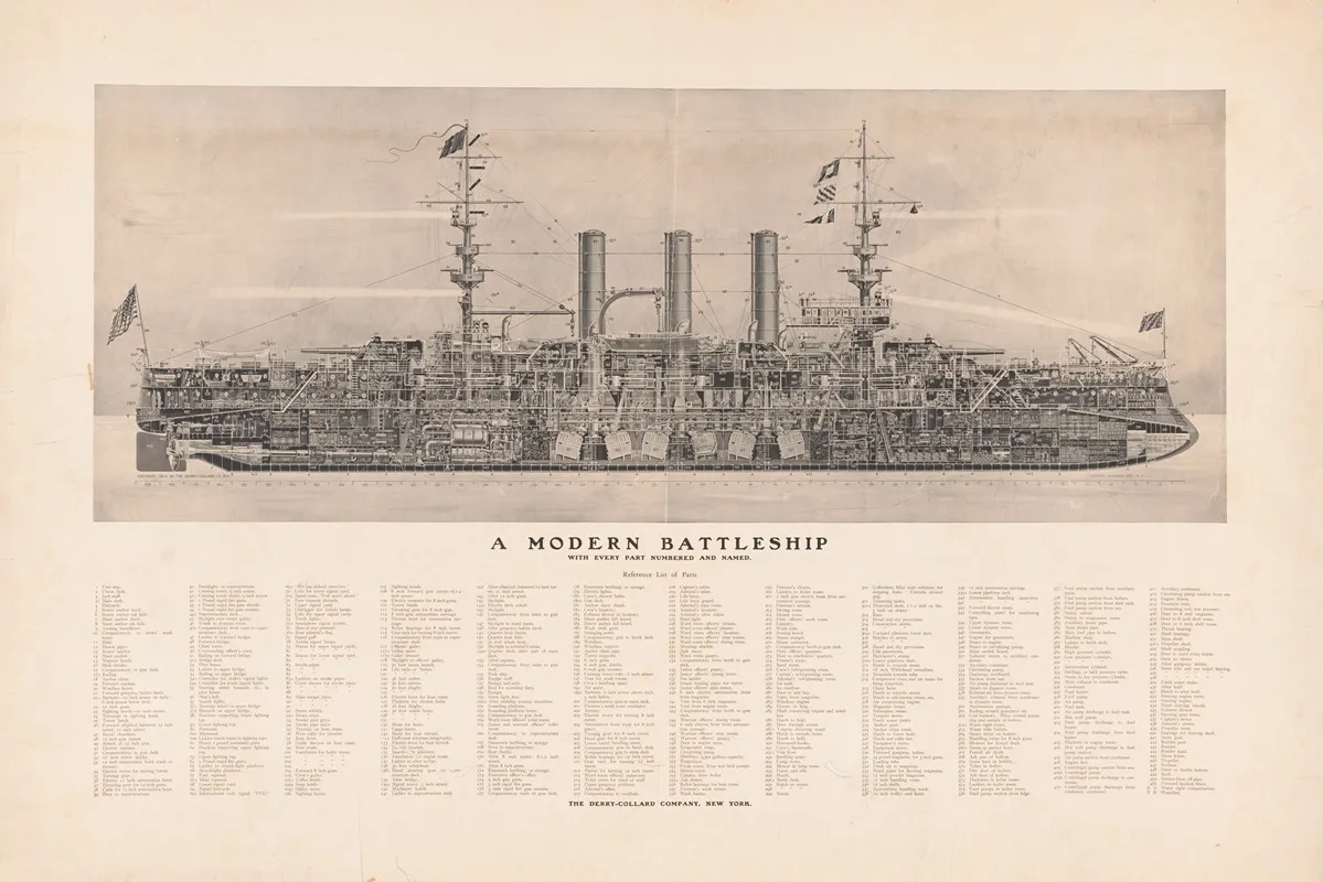 A Modern Battleship With Every Part Numbered And Named 2 Wall Art by Arthur Murray - High-Resolution Digital Print