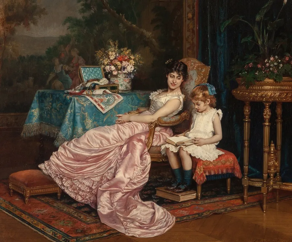A Mother And Daughter Reading